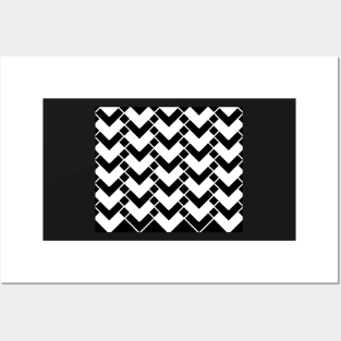 Abstract geometric pattern - black and white. Posters and Art